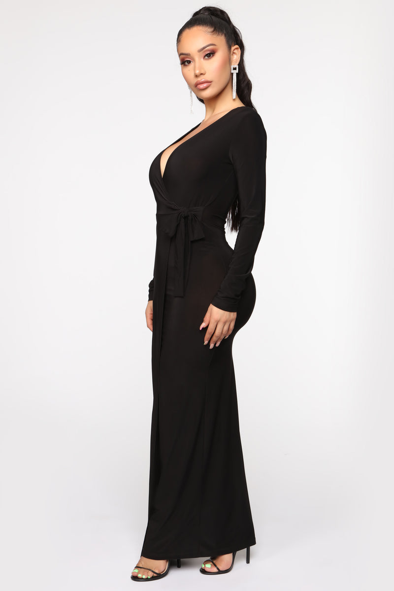 Vivi Maxi Wrap Dress - Black | Fashion Nova, Dresses | Fashion Nova