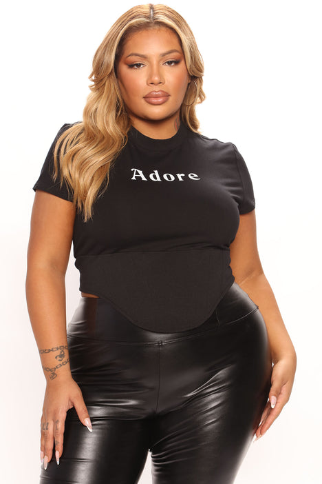 Adore Me Black Red Corset Top (M) - Brand New - clothing
