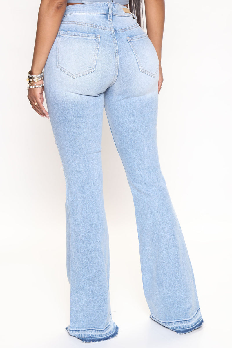 Irresistible Y2K Release Hem Flare Jeans - Vintage Blue Wash | Fashion ...