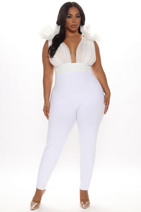 Editorial Bandage Jumpsuit - White