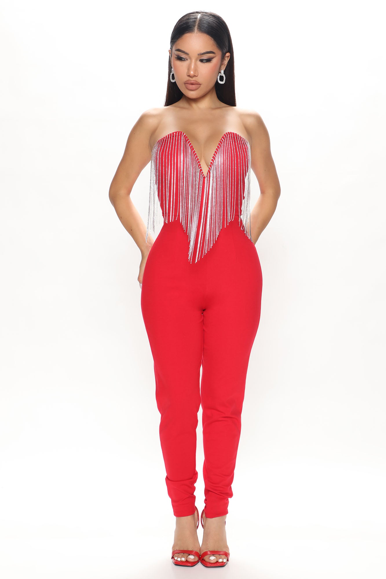 Class And Sass Jumpsuit - Red, Fashion Nova, Jumpsuits