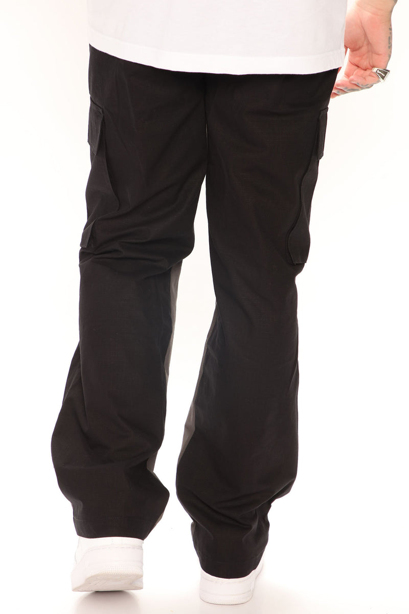 Finest Faux Leather Cargo Flare Pants - Green