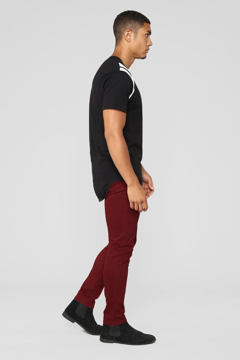 Pacelli Pleated Baggy Fit Burgundy Dress Pants