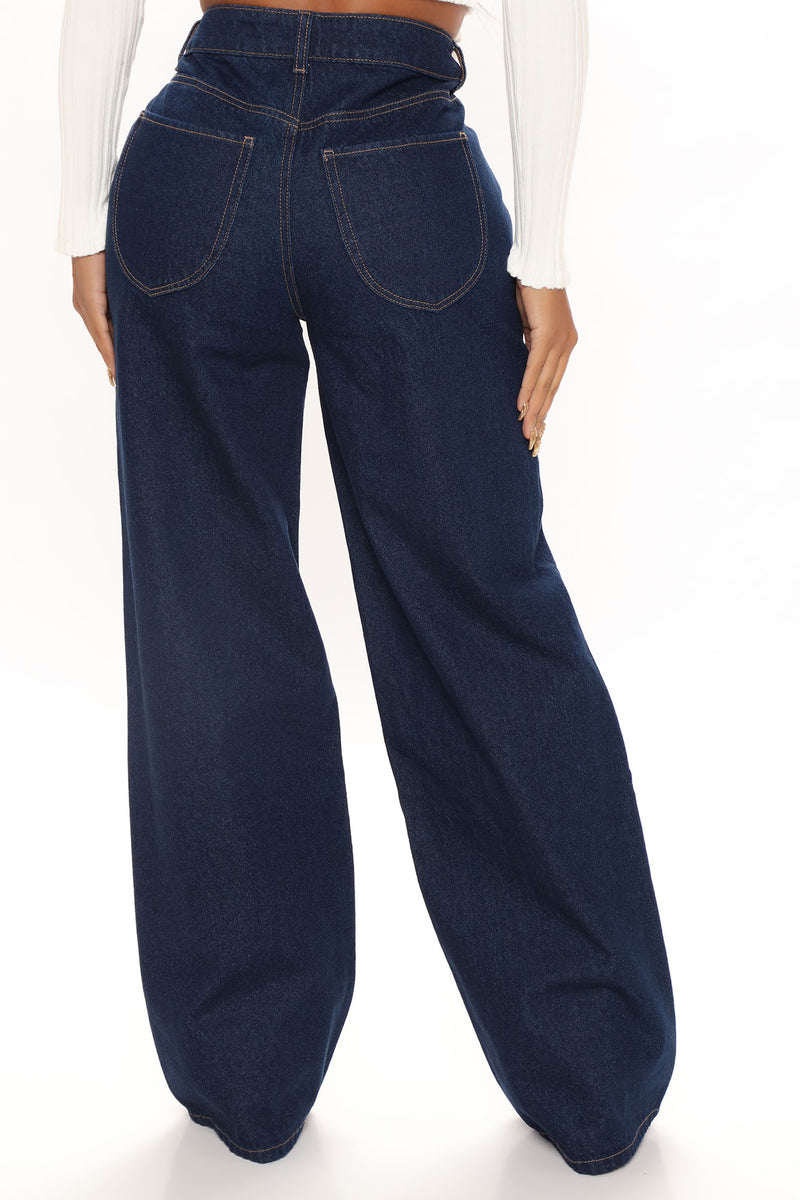 Clean And Classic Non Stretch Wide Leg Jeans - Dark Wash | Fashion Nova ...