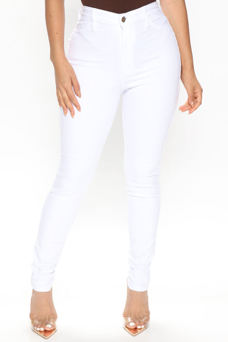 Classic High Waist Skinny Jeans - White, Fashion Nova, Jeans