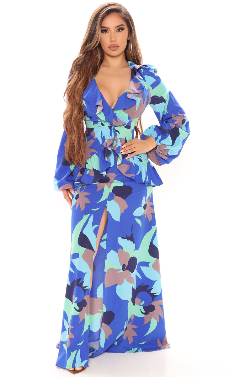 Abstract Dreams Printed Maxi Dress - Blue/combo | Fashion Nova, Dresses ...