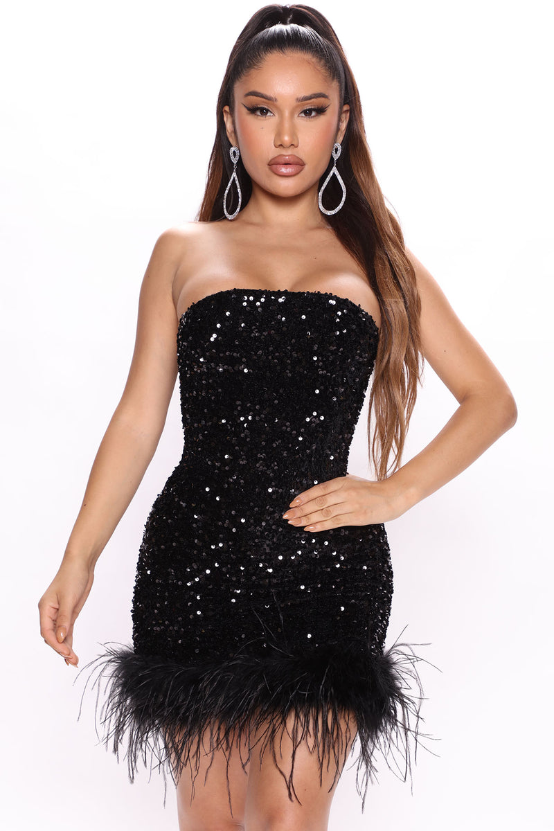 Solenne Sequin Mini Dress - Black | Fashion Nova, Dresses | Fashion Nova
