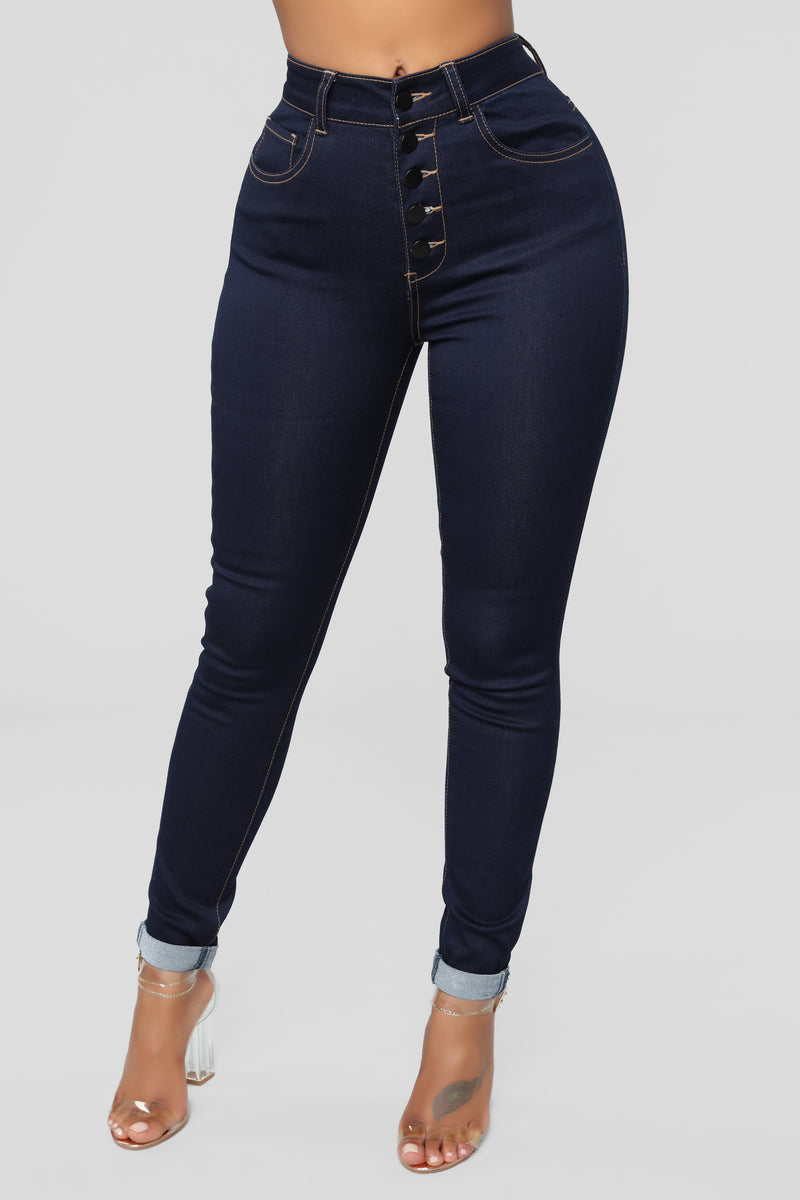 Yvette Exposed Button Ankle Jeans - Dark Denim | Fashion Nova, Jeans ...