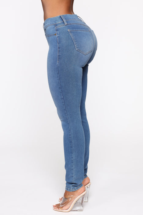 Flex Game Rise Wash Mid Skinny Nova, Nova Jeans | Blue | Strong Fashion - Fashion Jeans Medium