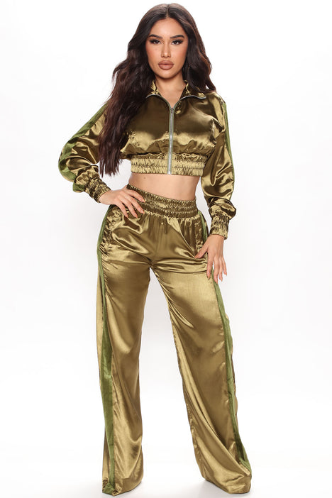 New Girl Satin Pant Set - Gold  Fashion Nova, Matching Sets