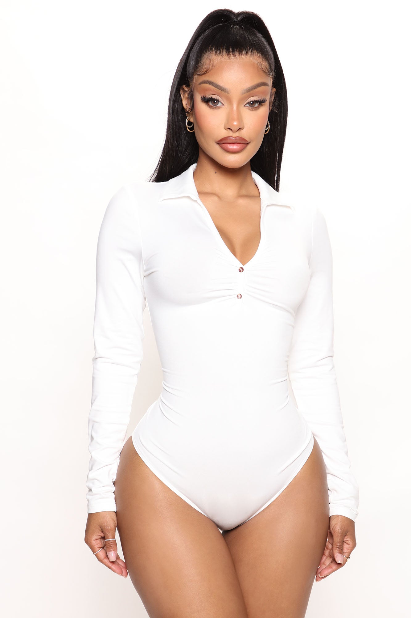 Nia Long Sleeve Bodysuit - Off White, Fashion Nova, Bodysuits