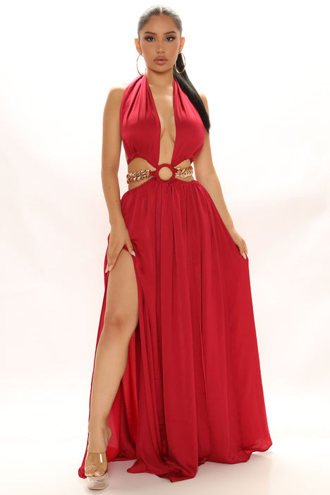 Need To Know Maxi Dress - Wine, Fashion Nova, Dresses