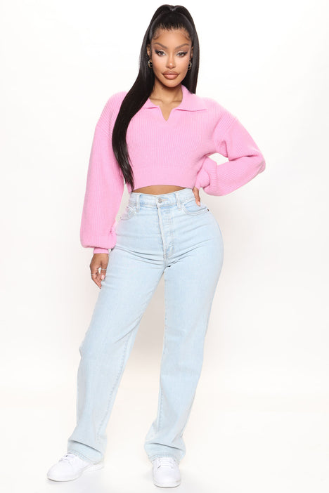 Neli Washed Sweater - Pink, Fashion Nova, Sweaters