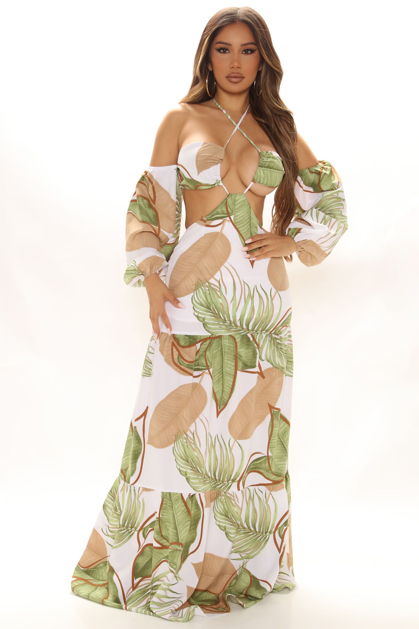 Farrah Floral Maxi Dress - Ivory/combo