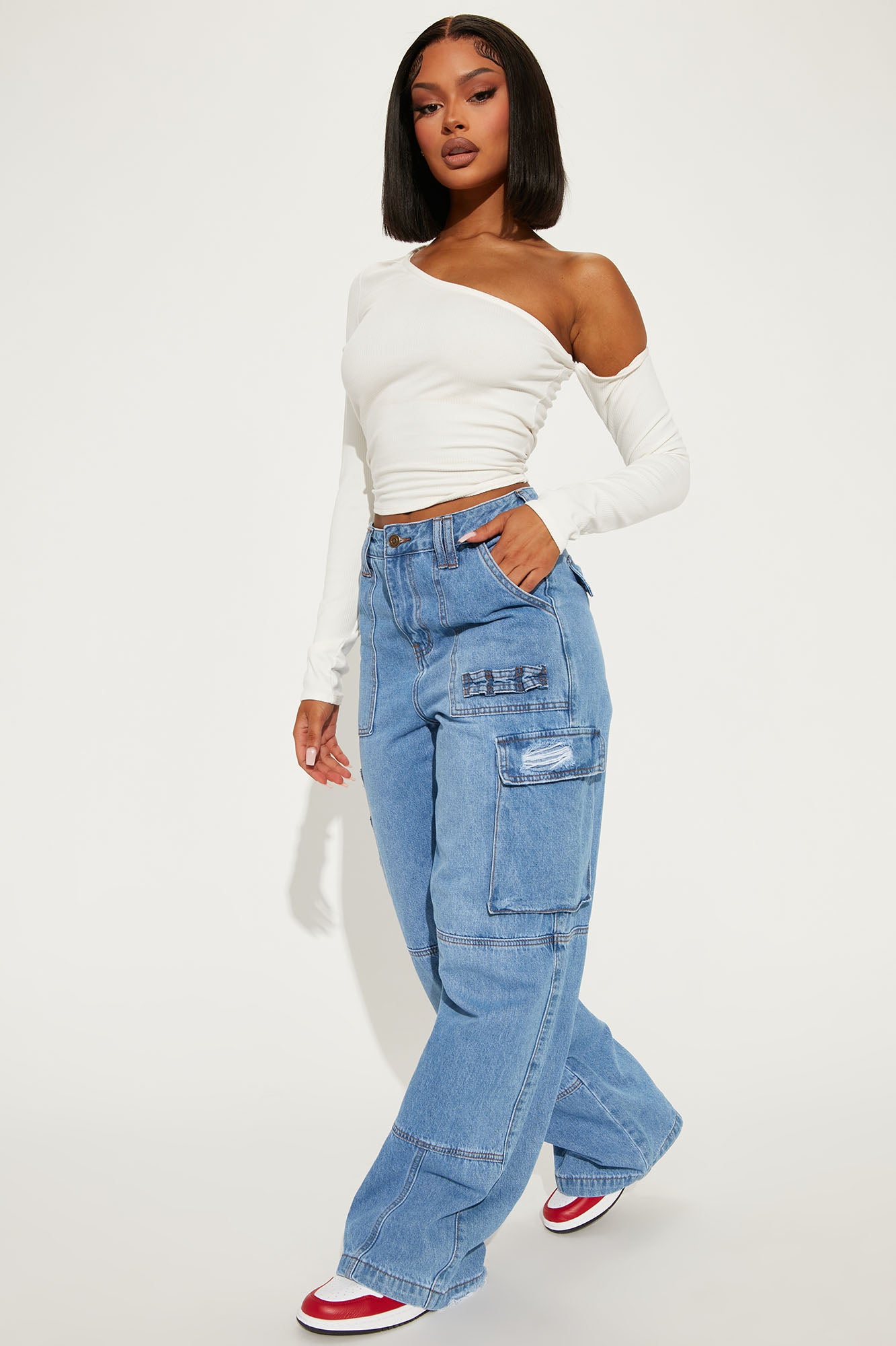 Pale Blue Cargo Jeans | New Look