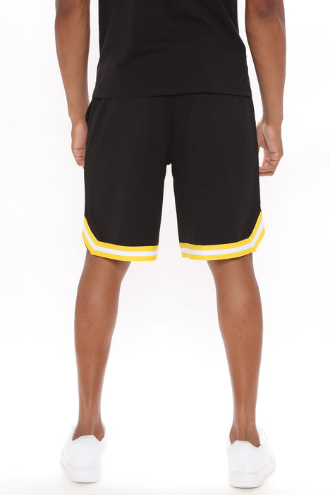 Lakers Behind The Back Mesh Shorts - Black/Yellow, Fashion Nova, Mens  Shorts