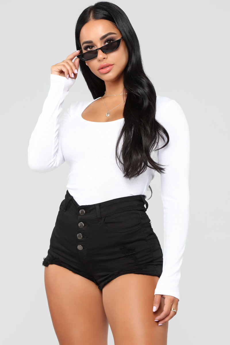 Ninel Long Sleeve Top - White | Fashion Nova, Basic Tops & Bodysuits ...