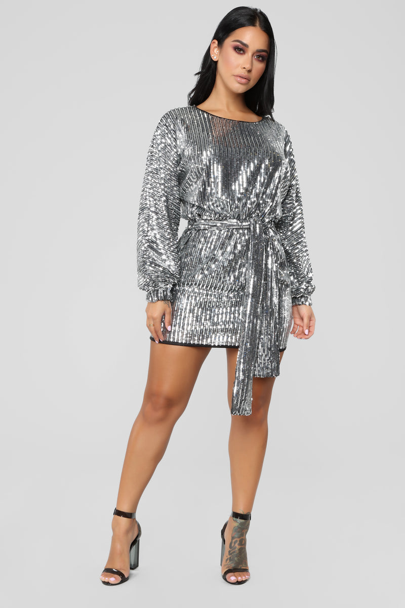 Where's The Party At Sequin Dress - Silver | Fashion Nova, Luxe ...