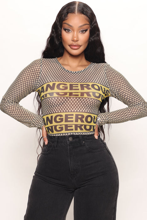 Dangerous Attitude Mesh Long Sleeve Top - Nude | Fashion Nova