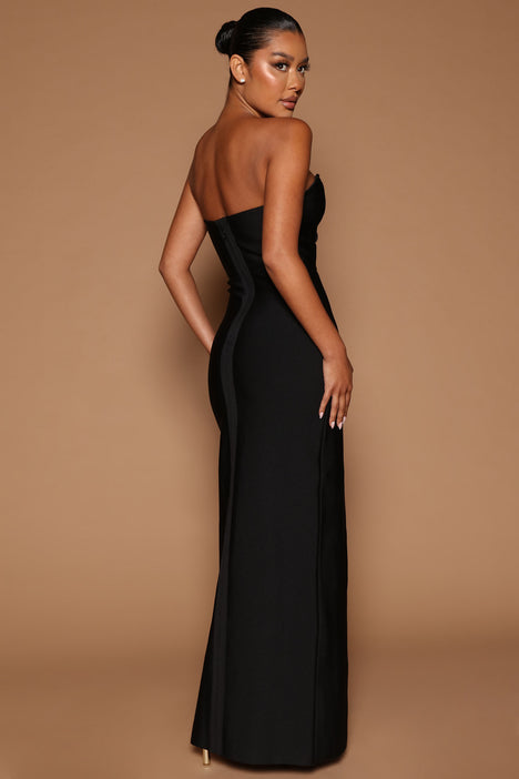Own the Night Black Strapless Maxi Dress