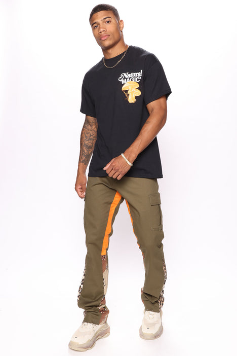 Take A Sip Relaxed Flare Cargo Pants - Olive, Fashion Nova, Mens Pants