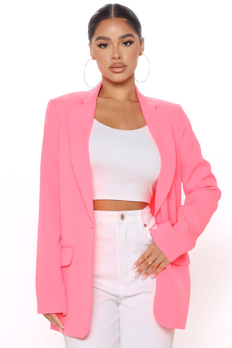 Hot Pink Oversize Blazer | Jenerique | SilkFred US