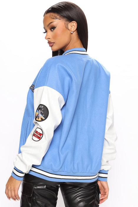 Star Athlete Varsity Jacket - Light Blue, Fashion Nova, Jackets & Coats