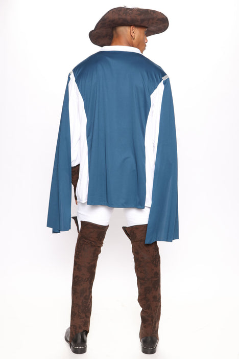 Musketeer 4 Piece Costume Set - Blue/combo, Fashion Nova, Mens Costumes