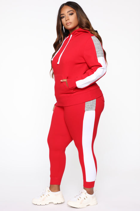 Red Oversized Joggers - Erica  Red joggers outfit, Red joggers, Joggers