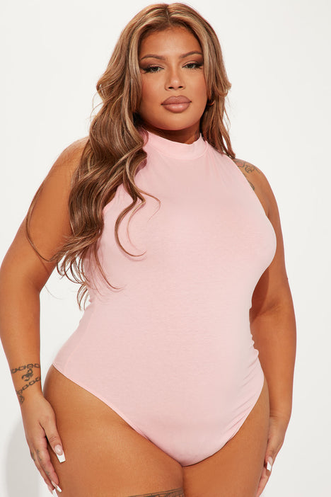 Hot Pink Metallic Mock Neck Bodysuit · Filly Flair