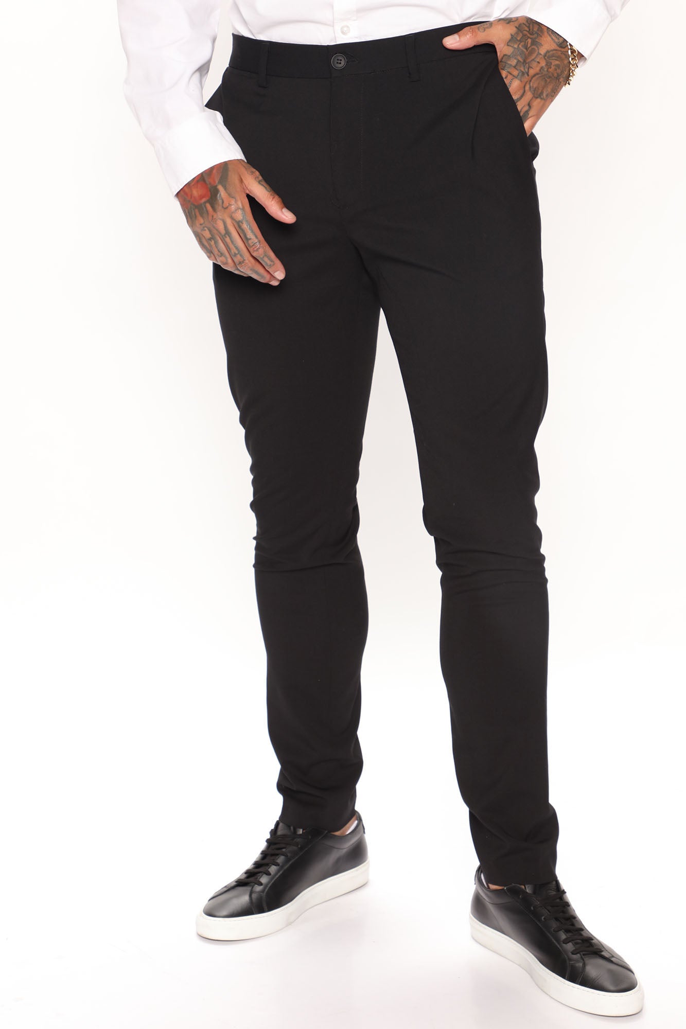 Tall Black Zip Pocket Extra Long Skinny Stretch Trousers | New Look