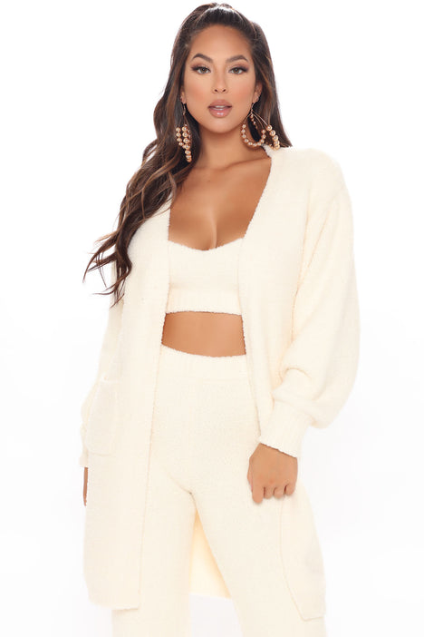 Living In It Cozy 3 Piece Pant Set - Ivory