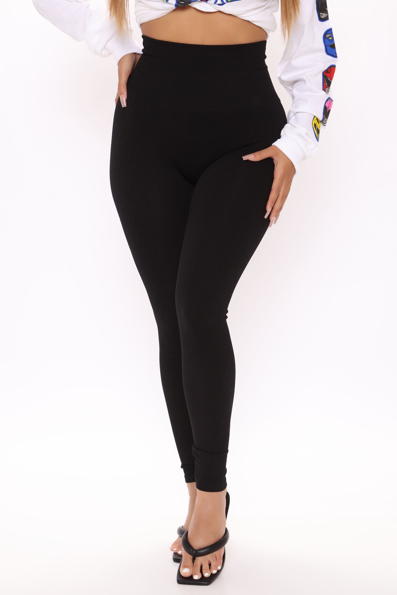 WYWY Tight leggings female high waist slim stretch cotton leggings(黑色,标准裤长3XL)  : : Fashion