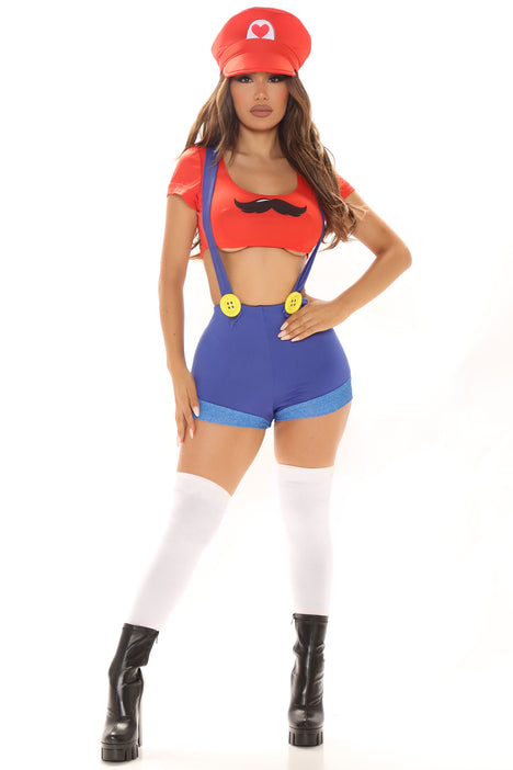 It's A Me Gamer Girl 3 Piece Costume Set - Red/combo, Fashion Nova, Womens  Costumes