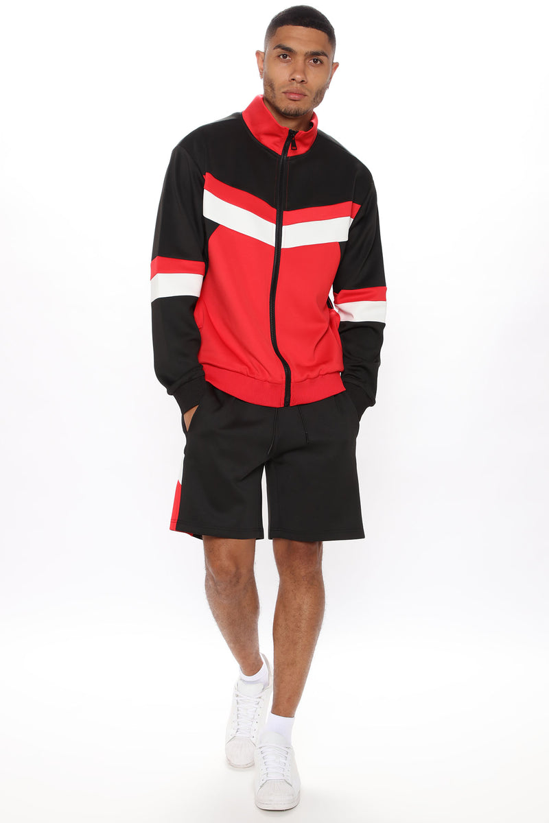 Missed Opportunity Track Jacket - Black/Red | Fashion Nova, Mens Fleece ...