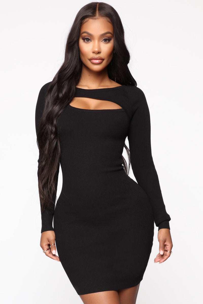 Cold Hearted Ribbed Mini Dress - Black | Fashion Nova, Dresses ...