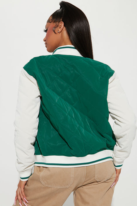 Walk The Hallways Varsity Jacket - Green/combo, Fashion Nova, Outerwear