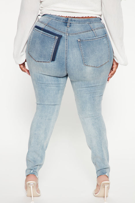 NEW Fashion Nova Women Jeans Plus Size 2X Blue Scrunch It Up 39x32 P1734T
