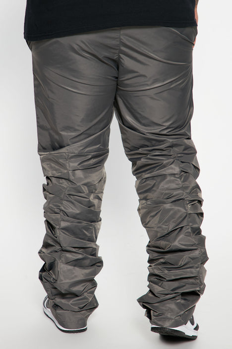 Nakamuraya Portland Flagstuff Nylon Track Pants - Dark Gray/Silver