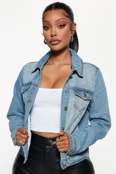 Women's Denim Cropped Jacket Pockets Hole Short Short Basic Button Down  Solid Casual Long Sleeves Lapel Jean Jacket Coat,* (Color : A10, Size :  Medium) : Amazon.ca: Clothing, Shoes & Accessories