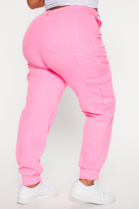 VIP Hot Pink Cargo Jogger Jeans - Hot Pink