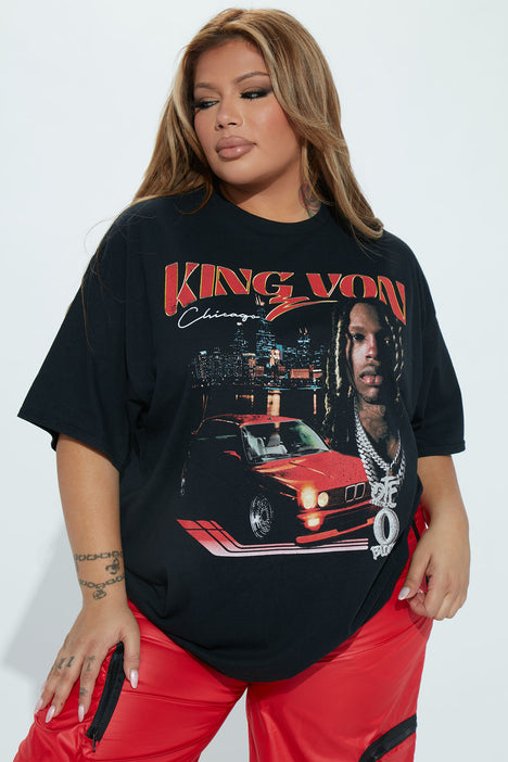 Fashion Nova Women's King Von Money Stacks Graphic Tee Shirt