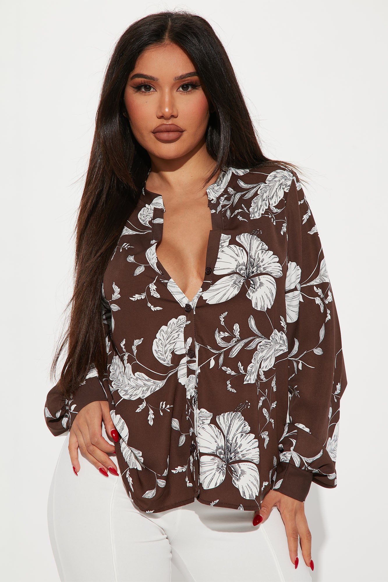 Floral Emotions Top - Brown/combo