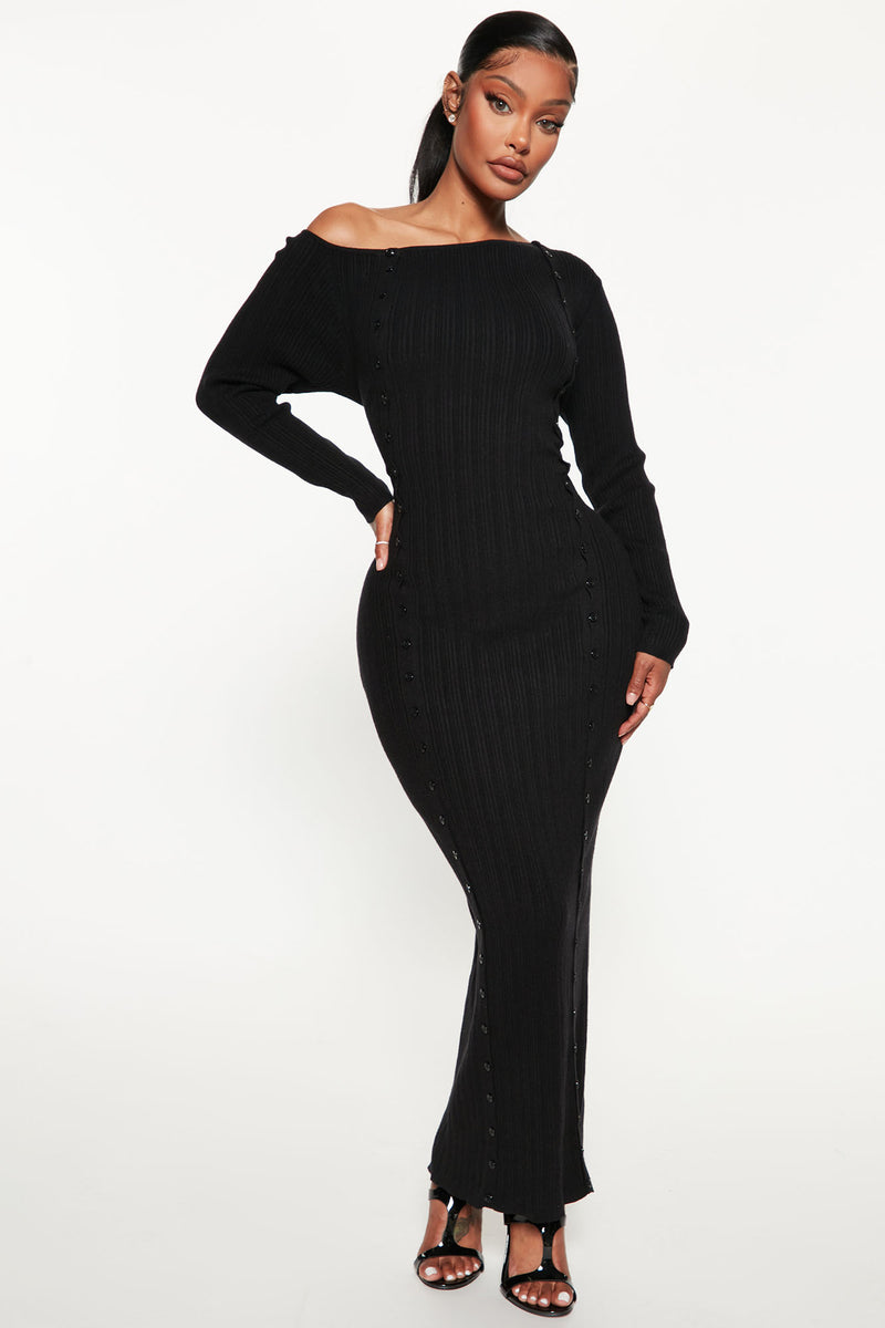 Kassidy Sweater Maxi Dress - Black | Fashion Nova, Dresses | Fashion Nova