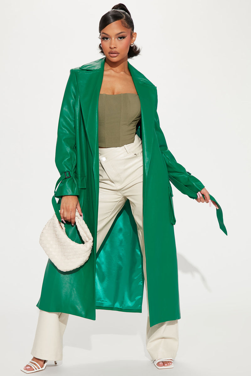 Night Fever Trench Coat - Kelly Green | Fashion Nova, Jackets & Coats ...
