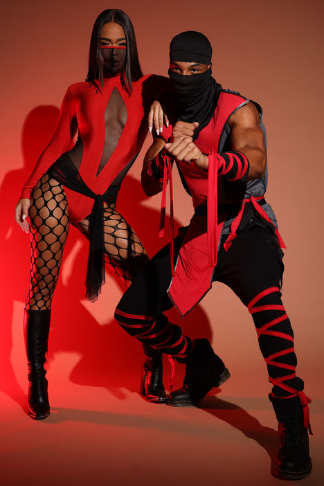 Silent Killer Ninja 4 Piece Costume Set - Red/Black, Fashion Nova, Mens  Costumes