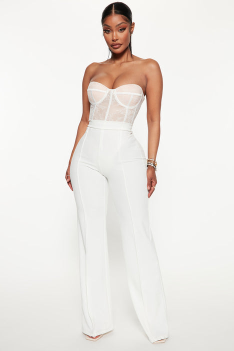 Loving You Lace Bodysuit - White, Fashion Nova, Bodysuits