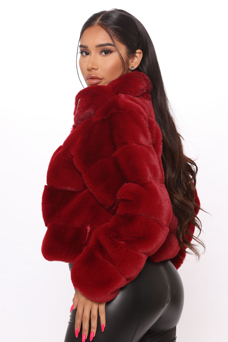True Desire Faux Fur Jacket - Burgundy | Fashion Nova, Jackets & Coats ...