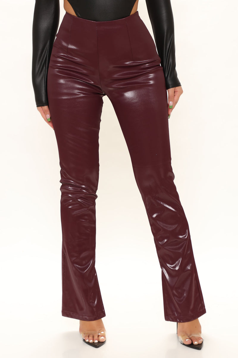 Get Lost Faux Leather Pant 33 - Burgundy | Fashion Nova, Pants ...