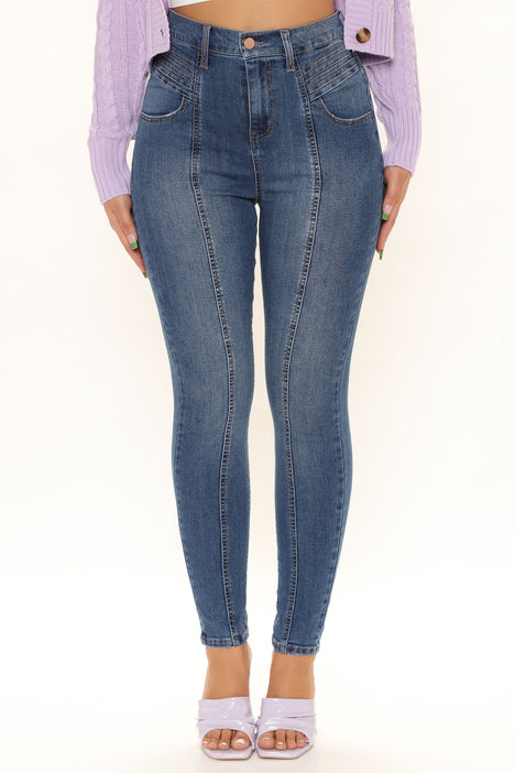 So Seamless Stretch Skinny Jeans - Medium Blue Wash, Fashion Nova, Jeans